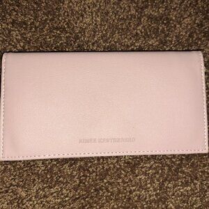 AIMEE KESTENBERG Pink Vegan Leather Bifold Credit Card Wallet ,Gold Hardware